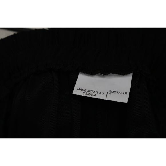 Vintage Black High Elastic Waist Wide Leg Dress Pants Gold Button Trousers Sz 4 - Picture 15 of 16